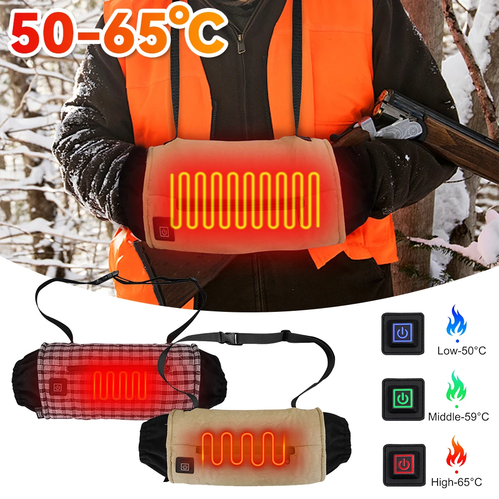 Heated Pouch USB Charging Electric Heating Glove Waist Bag 3-Gear Temperature Control Thermal Glove Waist Bag for Winter Camping