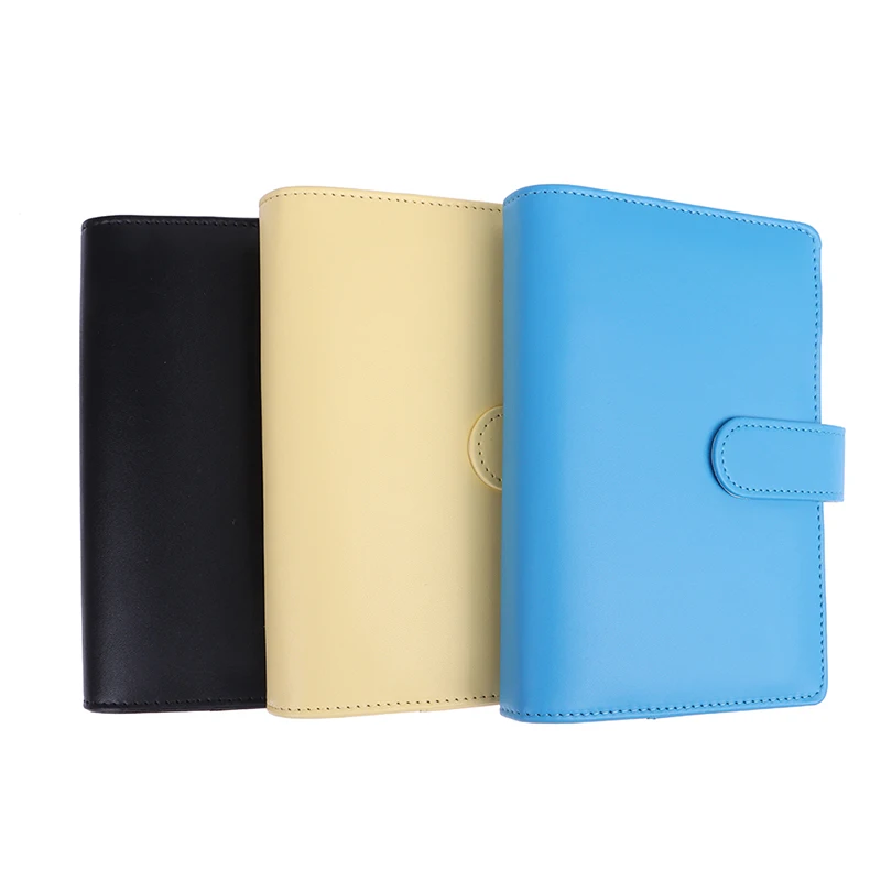 Imagem -04 - Leather Loose Leaf Money Binder Clip-on Notebook Caixa Organizador de Bolso Ring Binder Macaron Cor a6 Envelope pu