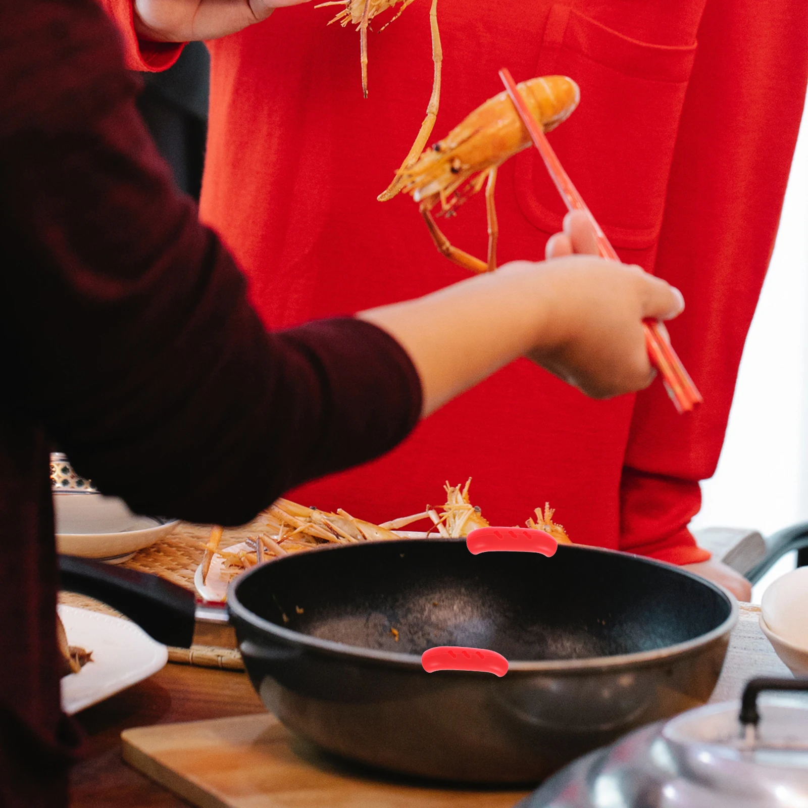 10pcs Insulation Handle Protectors Anti-Scald Heat-Resistant Grips For Frying Pans Kitchen Non-Slip Handle Sleeves For