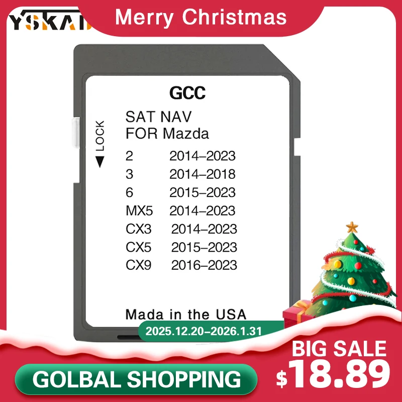 SD Memory Card Navigation for Mazda 2/3/6/MX5/CX5/CX9 Car Navi Systems GPS Update General GCC Gulf Area Middle East maps 2024