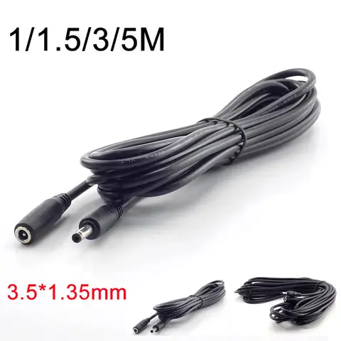 1/3/5M DC Male Female 5v 12v 24V Power supply Cable Extension Cord Adapter 3.5mmx1.35mm Connector for CCTV Security Camera