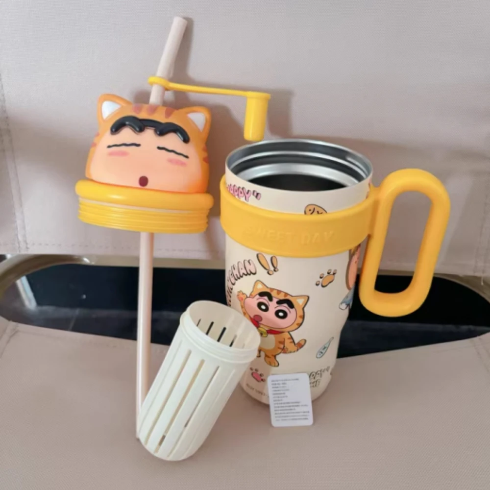 Crayon Shin-chan New Thermal Insulation Cup For Girls New High-color Value Keep Cold Ice Bar Cup Straw Water Glass