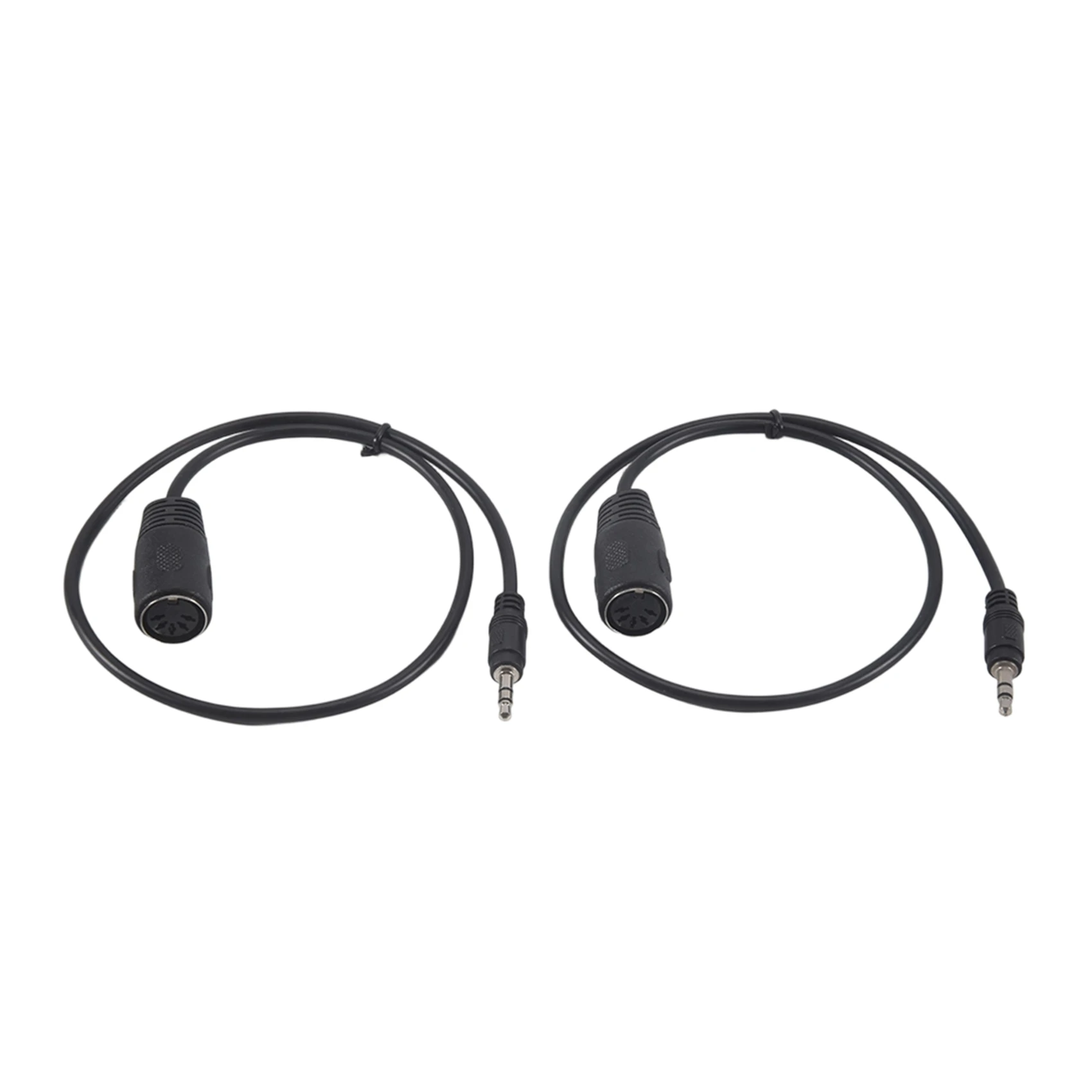 AA60 2 Pack Type-A MIDI to 3.5mm Adapter 20 Inch Cable Audio Line Easy Install, Black Plastic+Metal, for Music Production