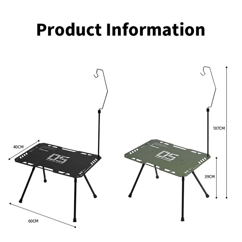 ShineTrip New Outdoor Lightweight Tactical Table Portable Camping Folding Table Lift Adjustable Aluminium Tactical Table Set