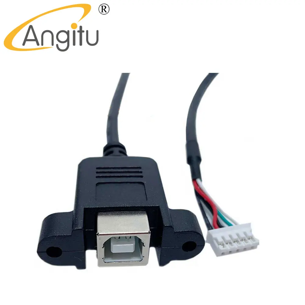 Angitu 5Pin اللوحة الأم Dupont/PH2.0 5Pin إلى USB B كابل طابعة أنثى مع الأذن-30 سنتيمتر