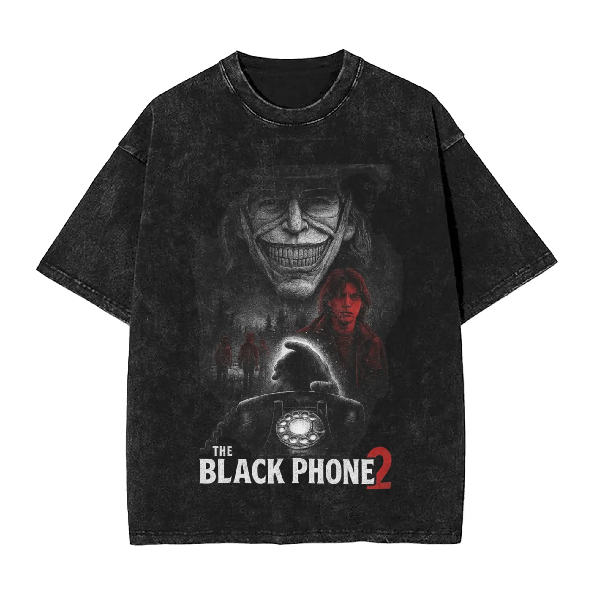 أسود الهاتف 2 فيلم تي شيرت الهيب هوب تي شيرت قصير الأكمام بلايز الصيف القطن جولة الرقبة الملابس المتضخم #1