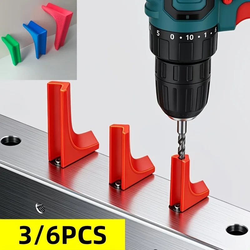 3PCS Drill Guide Rail Vertical Square Positioner V-Groove Wear Resistant Durable Random Color Practical Gift