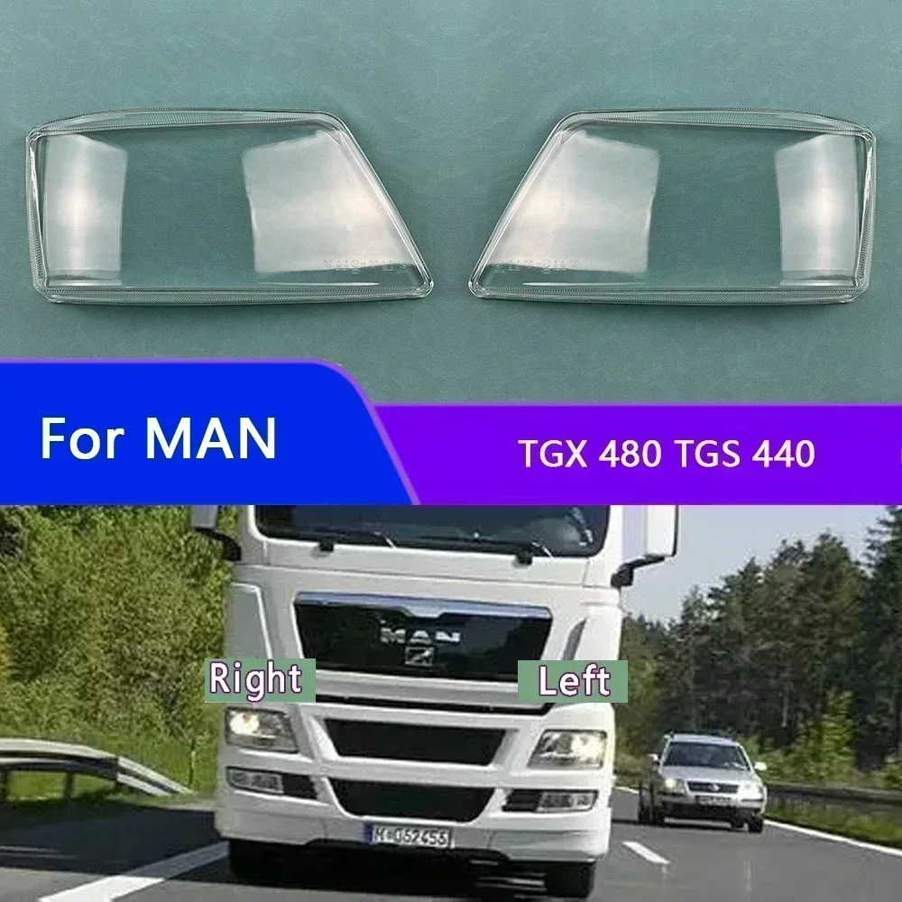 

For MAN TGX 480 TGS 440 Car Accessories Headlight Cover Shade Headlamp Shell Transparent Lampshade Case Lens Plexiglass