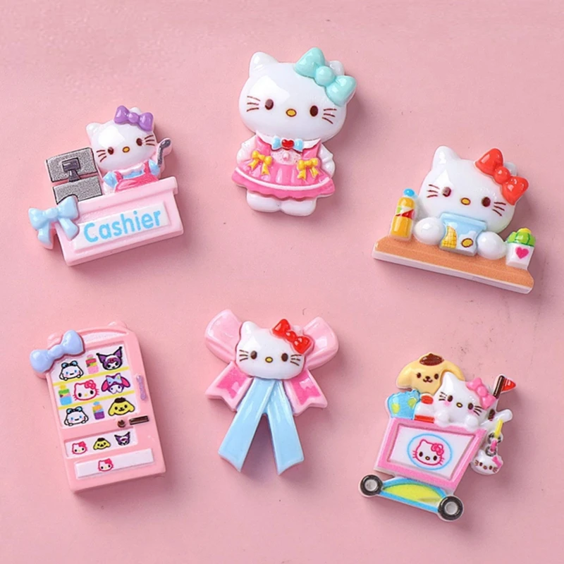 10 Pcs New Lovely Cartoon animal Cat Badge, Game Console, Cashier Resin Scrapbook Diy Jewellery Hairpin Accessories Decorate