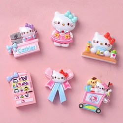 10 Pcs New Lovely Cartoon animal Cat Badge, Game Console, Cashier Resin Scrapbook Diy Jewellery Hairpin Accessories Decorate A34