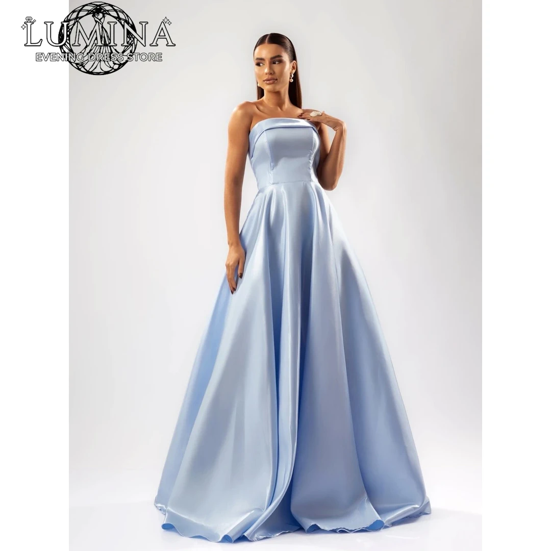 

Lumina Line A Evening Dresses 2026 Luxury Women's Elegant Party Dress 2026 Woman Satin Green Prom Dresses for Special Occasions
