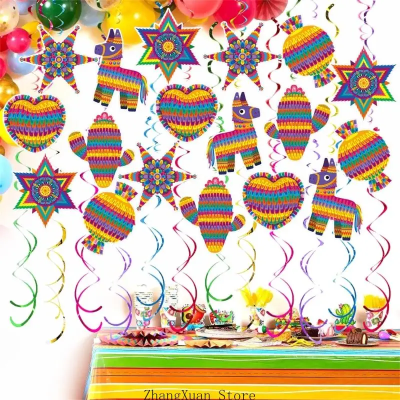 Traditionelle mexikanische Stile, Spiralen, hängende Dekoration für Partys, Veranstaltungen und Festlichkeiten zum 5. Mai, 3 x – Detail 7