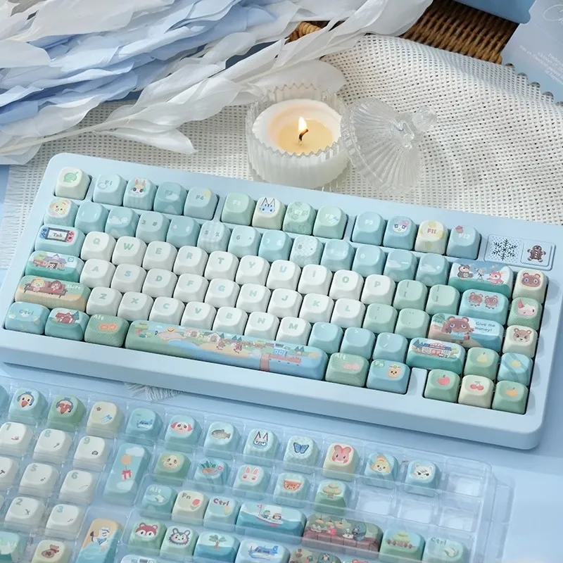 

Cute Animal Forest Theme Keycaps Anime PBT Sub Keycap Cherry/SA Profile Custom Key Caps for Mechanical Keyboard Gift Mouse Pad