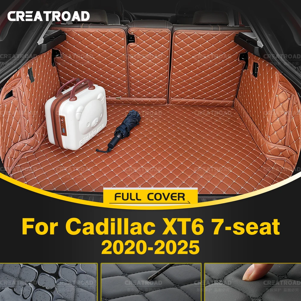 

CREATROAD для Cadillac XT6 7-местный 2020-2025 2024 автоматический коврик для багажника с полным покрытием, автомобильный защитный багажник, аксессуары для интерьера