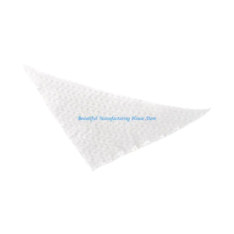

E56A Elegant Bohemian Flower Head Scarf Hollowed Bandana For Women Breathable Hair Accessory Stylish Summer Vacation Hairband