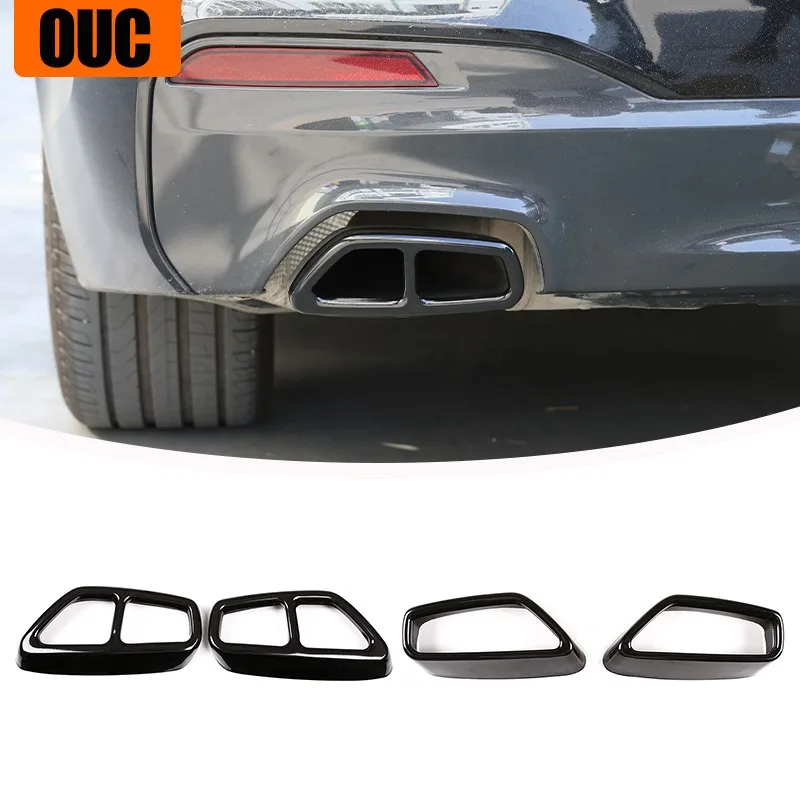 

For BMW 5 6 Series GT G30 G38 G32 2018-2023 Stainless Steel Car Exhaust Pipe Cover Sticker Exterior Modification Car Accessories