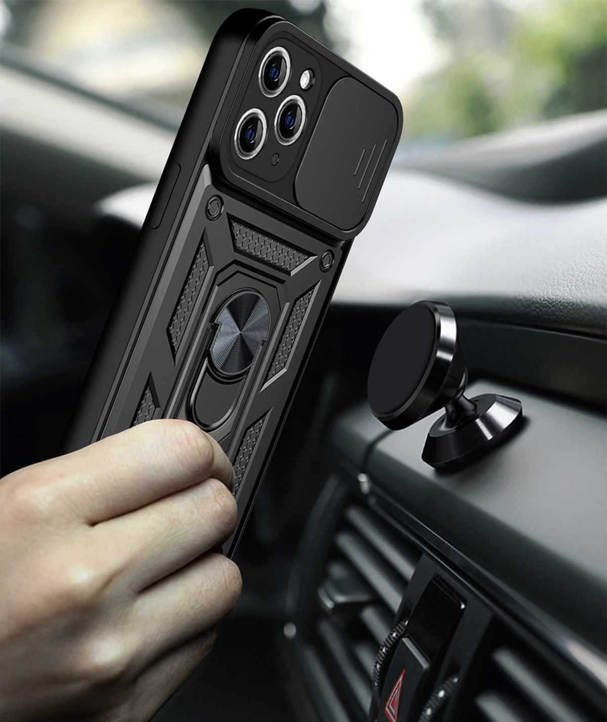 Shockproof Armor Case For iPhone 15 14 13 12 11 Pro Max Mini Car Holder Phone Cover For iphone Xs XR XsMax 7 8 Plus SE2020 Case image 3