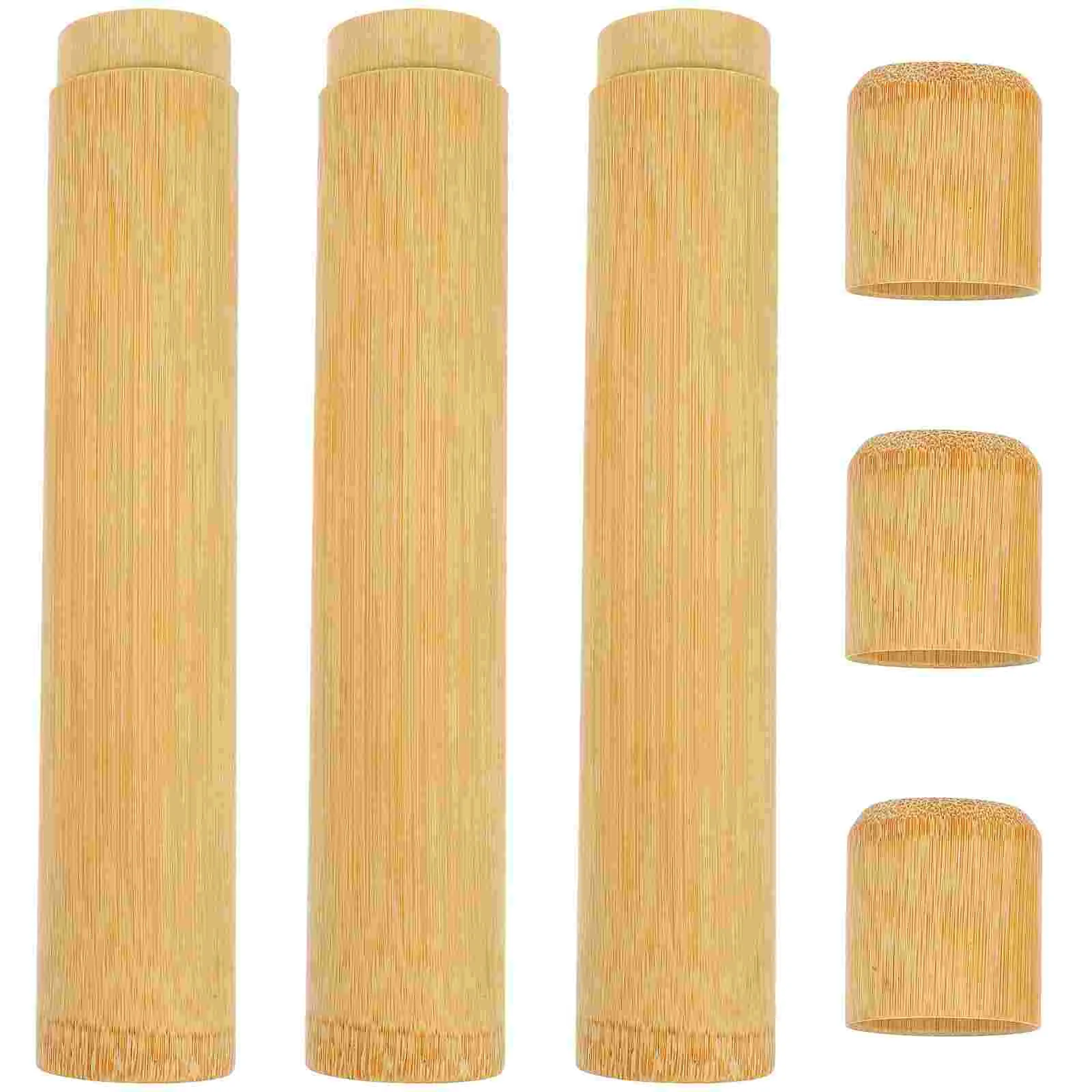 3 Pcs Cover for Brush Teeth Toothbrush Box Holders Toothbrushes Case Rechargeable Brown Travel