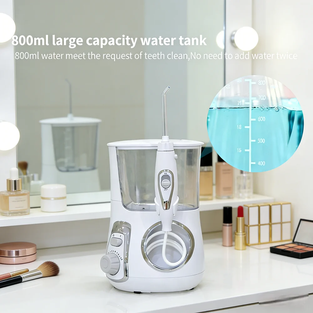 

Electric Dental Oral Care Irrigator 10 Modes 800ML Desktop Water Flosser Professional Teeth Cleaner