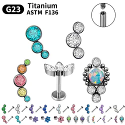 G23 Titanium Stud Earrings16G Piercing Set Ear Tragus Cartilage      Zircon Opal Body Jewelry Helix Daith Lip Lobe Pin Wholesale