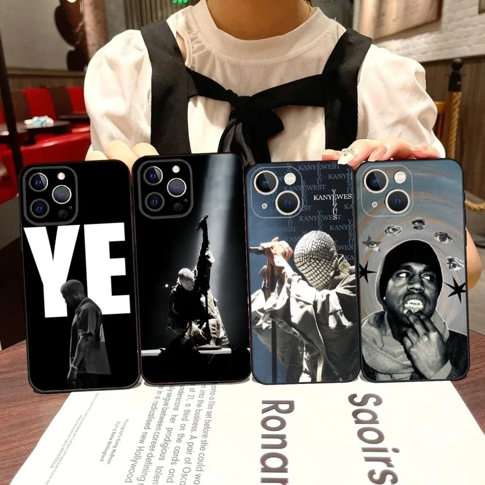 

YE Kanye west Phone Case For iPhone 16,15,14,13,12,11,Pro,X,XS,Max,XR,Plus,Mini Black Soft Silicone Case