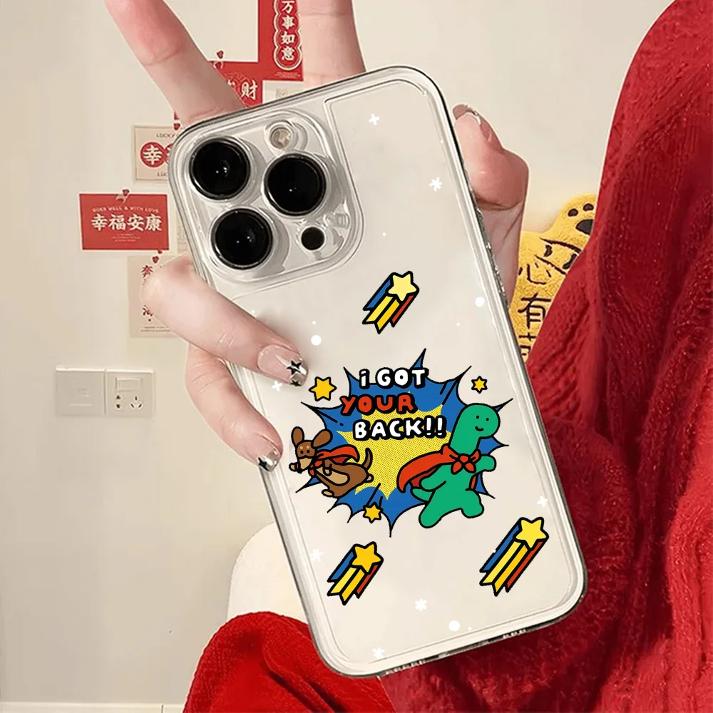 Dessin animé mignon Joguman coque de téléphone FUNDA pour iPhone 12 11 13 14 15 16 17MINI Max Pro Plus antichoc doux clair couverture arrière