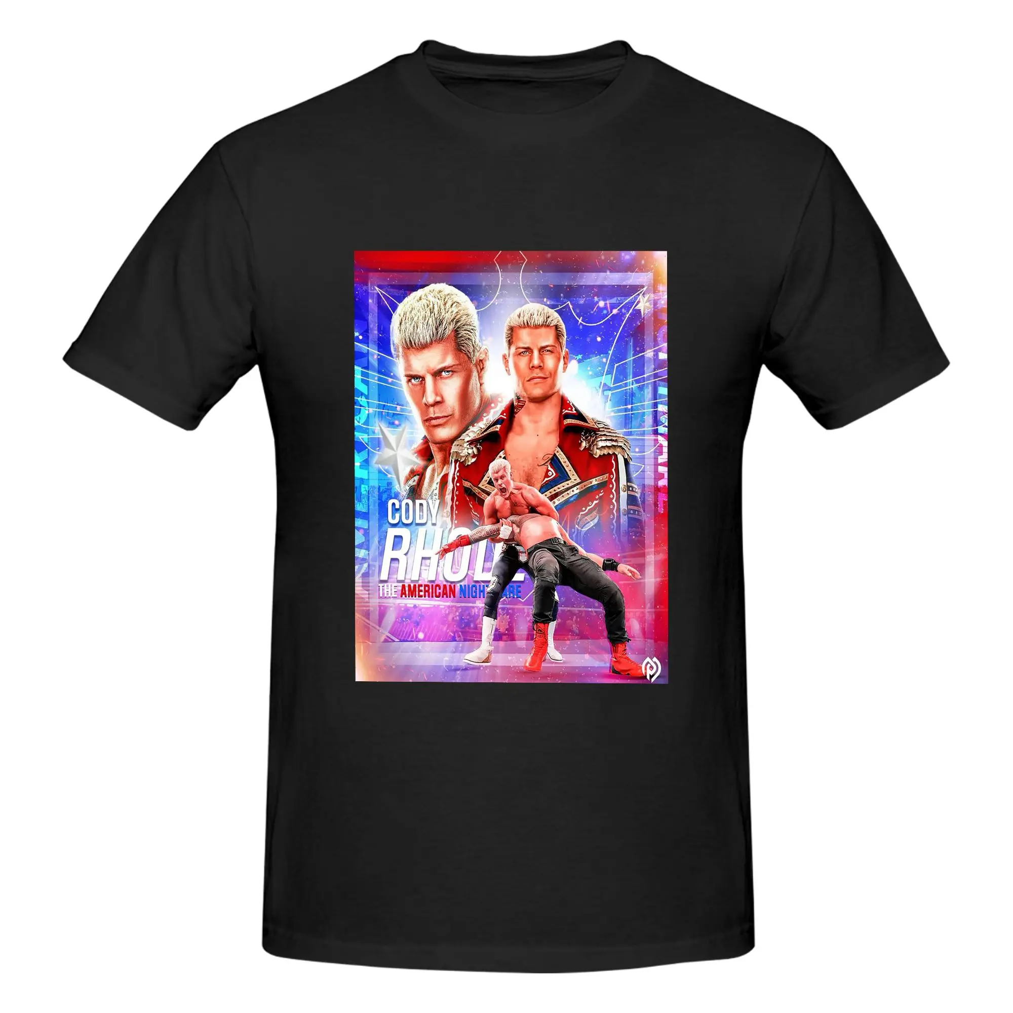 In The Ring Cody Rhodes American Nightmare Men T-Shirt Double Sided Oversized T Shirts Men's O-Neck Tees Short Summer Male