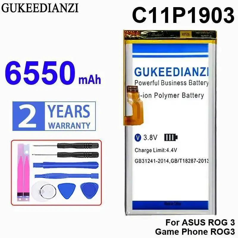 

Durable C11P1903 6550Mah For Asus Rog 3 Game Phone ROG3 Mobile Battery