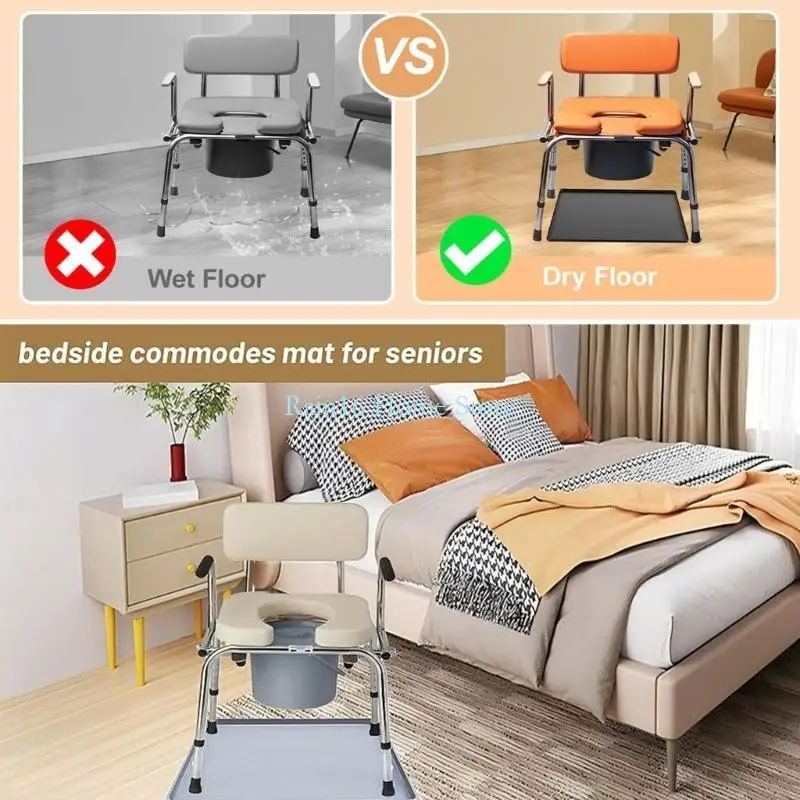 Silicone Commode Chair Floor Guard NonSlip Pad for Elderly Bathroom Bedroom Safety 02DB