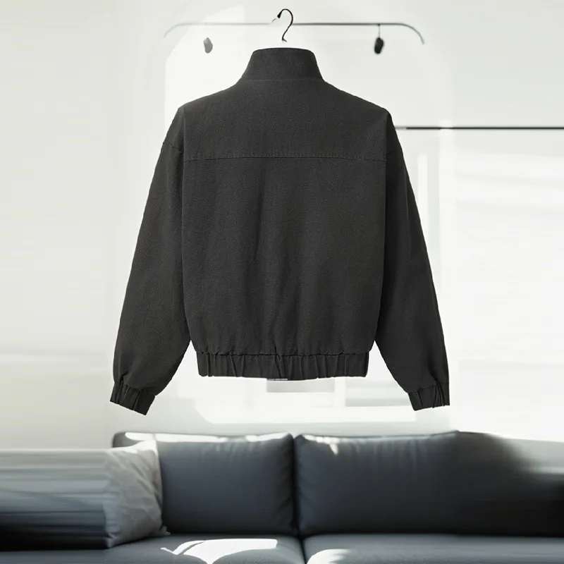 Casual Women\'s Jackets Irregular Slanted Collar Metal Button Coat Loose Long Sleeve Short Outwear Female New Autumn Lady Coats