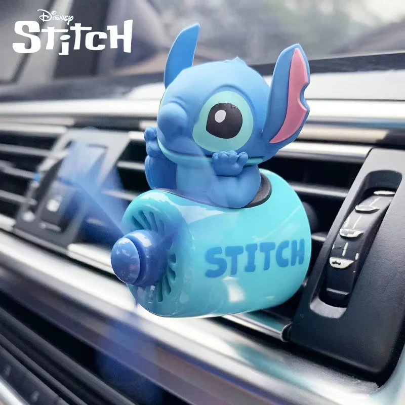 

Cartoon Stitch Car Air Freshener Figure Mickey Car Perfume Diffuser Small Plane Rotating Propeller Auto Accessorie Gift Kawaii