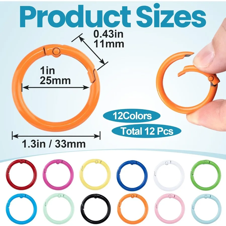 الربيع O RingsRound Spring Sp كيرينغ حلقة تسلق معدنية كليب ل Keychabag Pue Dog