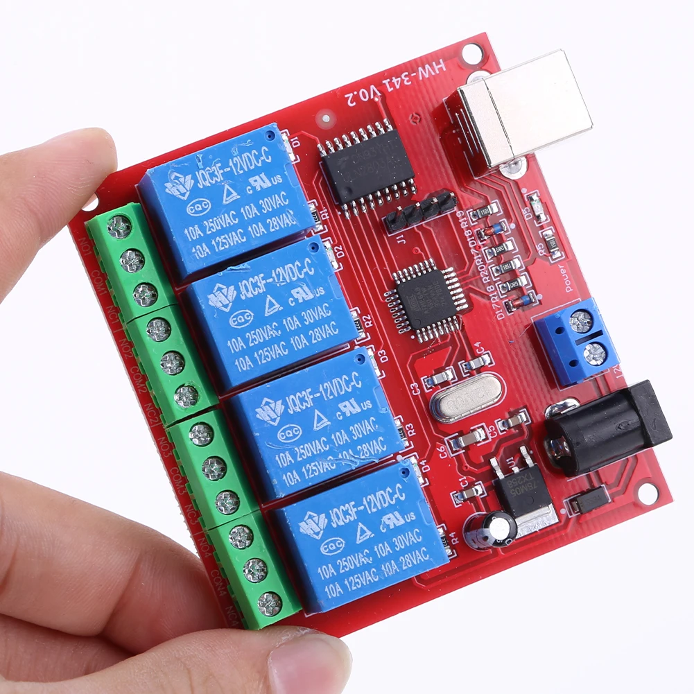 4/8 채널 컴퓨터 USB 제어 스위치 프리 릴레이 모듈 DC 12V PC 릴레이 모듈 스마트 홈용 확장 보드