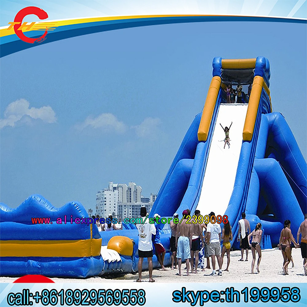 free ship to sea port,15x8x7mH giant inflatable beach pool slide,commercial inflatable water slide bouncy slide  for adults