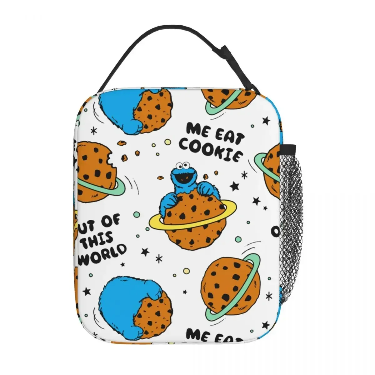 Cookies Monsters Happy Birthday Insulated Lunch Bags Cooler Meal Container Cartoon Leakproof Tote Lunch Box Bento Pouch Work