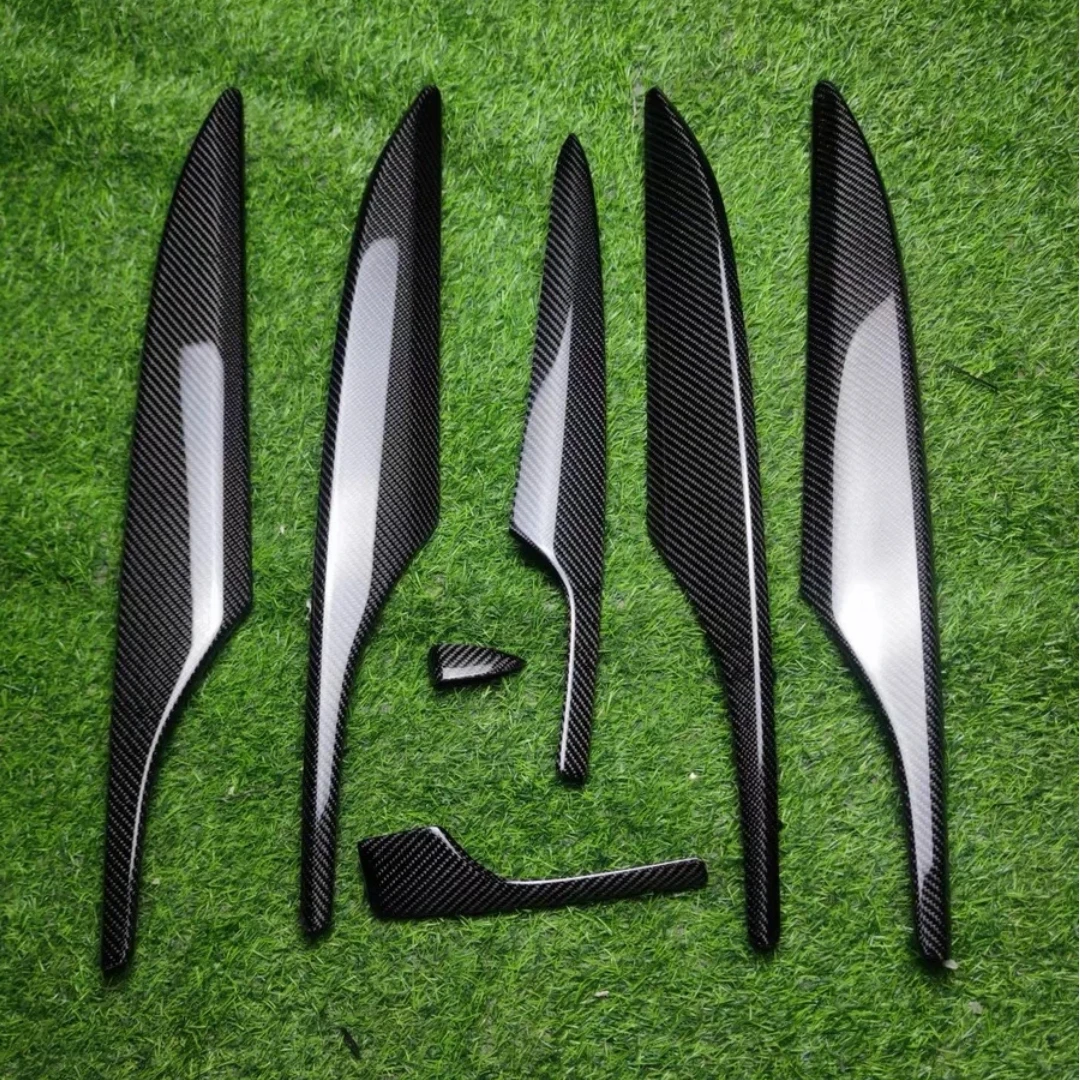 7 Pieces Real Carbon Fiber Interior Accessories Kits Gear Shift Panel Dashboard Inner Door Panels Replacement for Cadillac ATSL