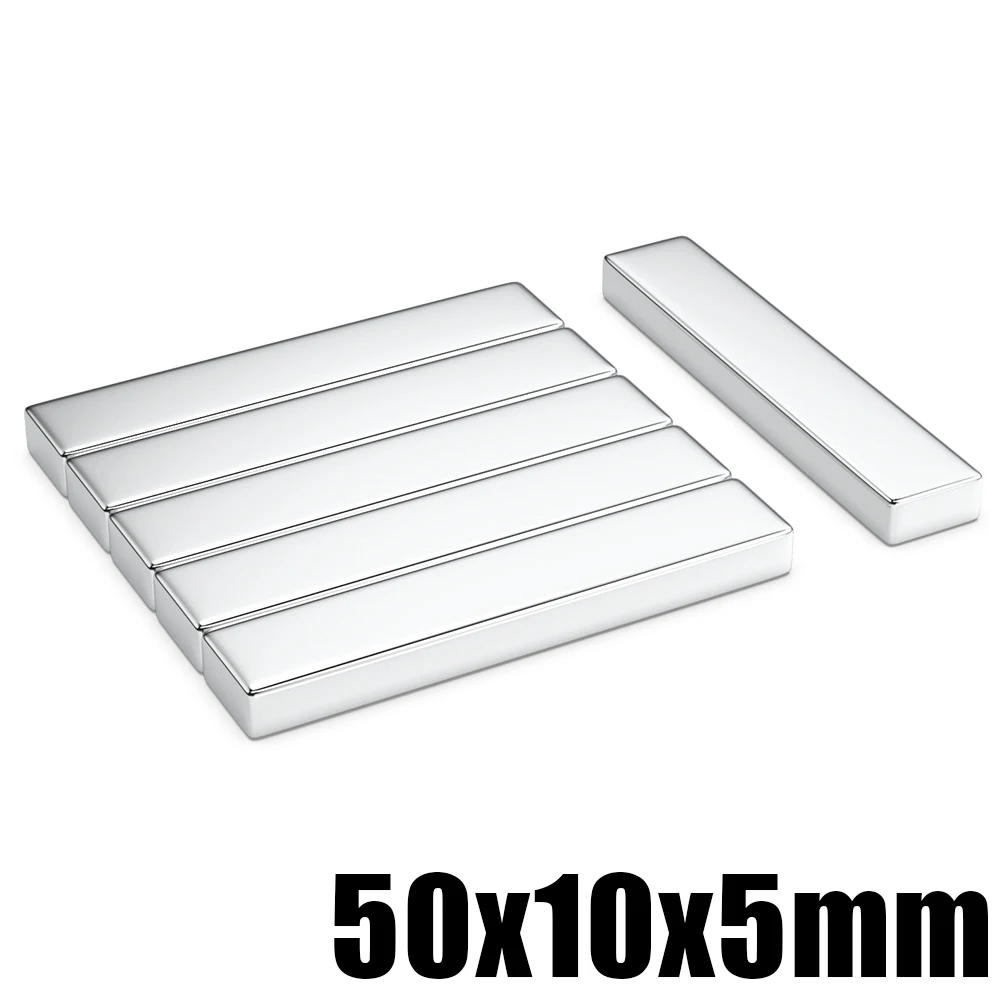 50x10x5 Super Strong N35 NdFeB Square Magnets, Permanent Neodymium Block Magnets for Refrigerator, Handmade Projects & Home Use