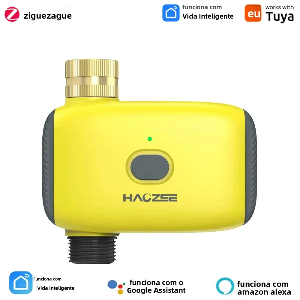 Tuya inteligente zigbee rega temporizador sprinkler sistema de irrigação por gotejamento controlador entrada bronze suporte assistente casa zigbee2mqtt