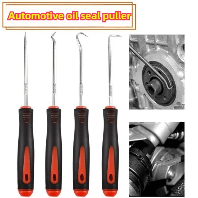 4Pcs Auto Oil Seal Puller Set O Ring Gasket Remover Hook Pick Tool Kit for Car Vehicle Engine Repair Professional Mechanic DIY