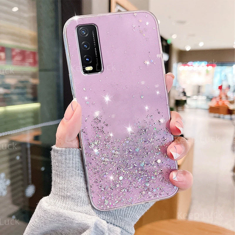 Shiny Bling Glitter Soft Phone Case For vivo Y35 Y77 Y33S Y20 Y11 Y11S Y12 Y15S Y15A Y20 Y21 Y30 Y51 V20 V21 V23 Silicone Cover