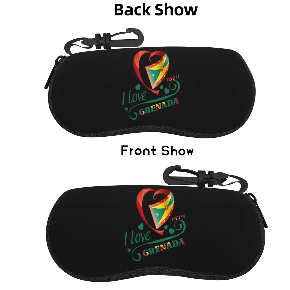 

Grenada Independence Day Shell Glasses Case Portable Sunglasses Box Women Men Soft Eyeglasses Bag Pouch