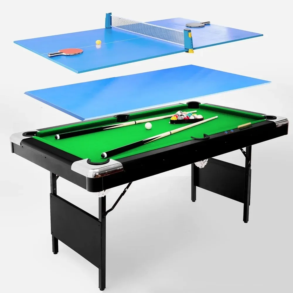 5.5 feet 3-in-1 pool table, game table, table tennis table, billiards, multi-purpose pool table