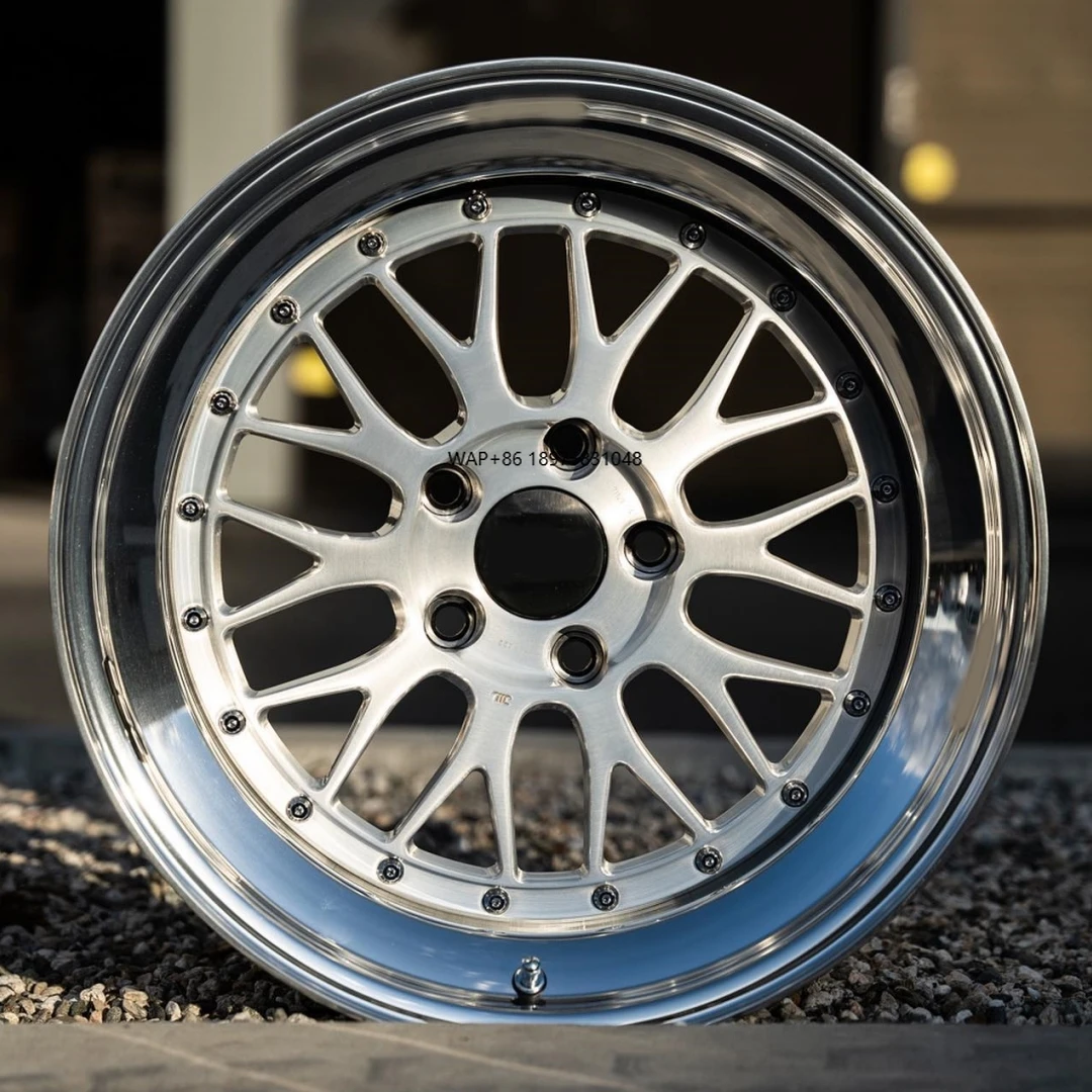 

3 Pc Forged 5x120 5x130wheels 15 16 17 18 19 Inch 7j to 14 j Mesh Design lm Silver Wheel Rim for