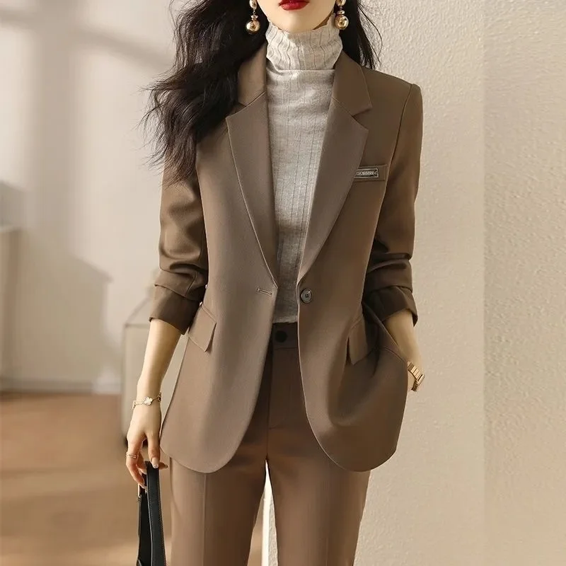 

Suit Jacket Women's Spring Autumn 2023 New Top-Grade Jacket High-Quality Temperament Outerwear Korean Fashion Female Blazer Tops