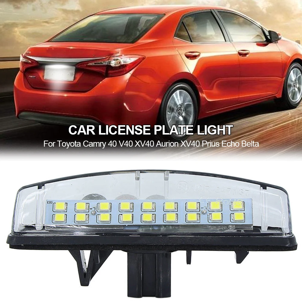 1PC LED Car License Plate light Bulb 18LEDs CanBus For Toyota Camry 40 V40 XV40 Aurion XV40 Prius Echo Belta 12V