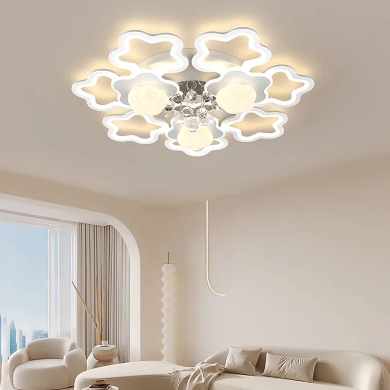 

Modern Simple Design Led Chandeliers For Living Dining Room Bedroom Kitchen Ceiling Lamps Acrylic Crystal Remote Control Lights