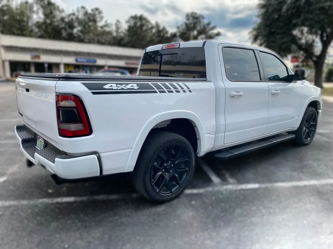 2PCS Side Bed Rail Car Stickers Stripes Vinyl Decals For Dodge Ram 1500 2009-2023 Graphics Stickers Auto Exterior Accessories view 3