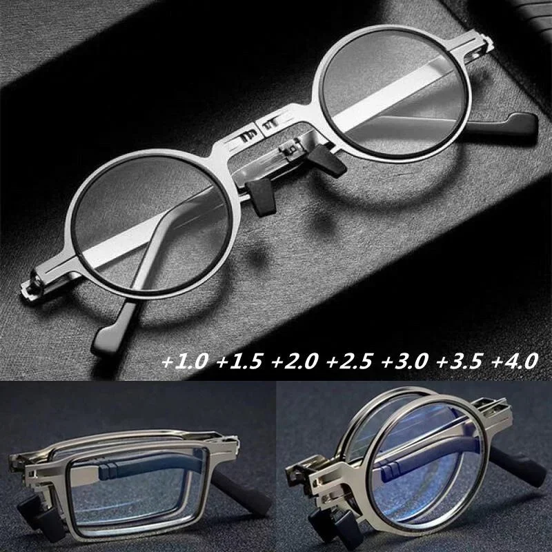 

Folding Reading Glasses Men Women Anti Fatigue Blue Light Glasses Retro Ultra Thin Presbyopic Glasses