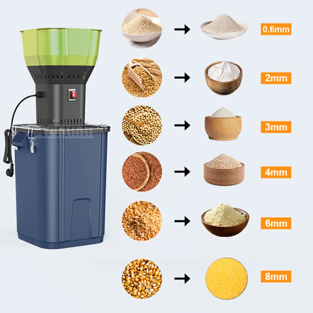 Multifunctional Grain Crusher, All-Purpose High-Power Small Flour Mill, Household Corn, Grain, and Feed Powder Mill, Ultra-Fine