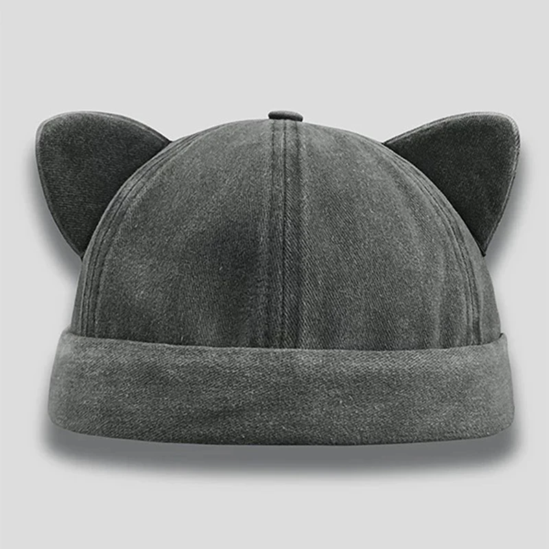 2026 New Landlord Hat Cat shaped Ears Guapi Hat Outdoor Leisure Hip Hop Hat Daily Commuting Decorative Hat Unisex Borderless Hat